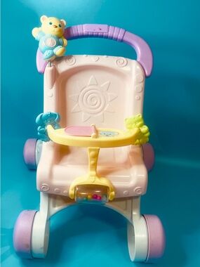 Fisher-Price Brilliant Basics Stroll-Along Walker, Pink